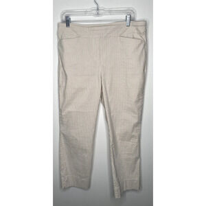 Hillary Radley Tan & White Seersucker Ankle Pants – Size Large